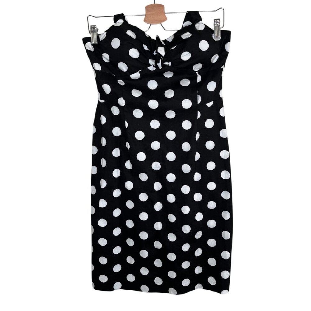 R & K Originals Womens y2k vintage Polka Dot Strapless Halter Dress Size 8